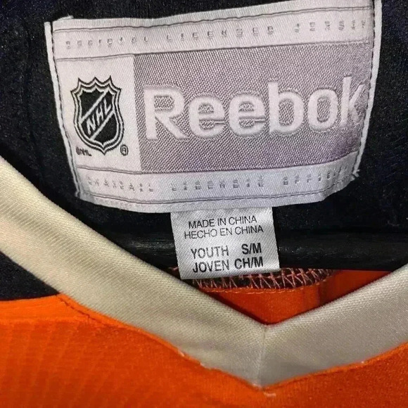 NHL PHILADELPHIA FLYERS ICE HOCKEY JERSEY REEBOK Youth S/M GIROUX #28 Size SM - Picture 3 of 4